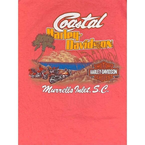 Vintage Harley Davidson T-Shirt XL Peach Costal Si - Picture 4 of 7